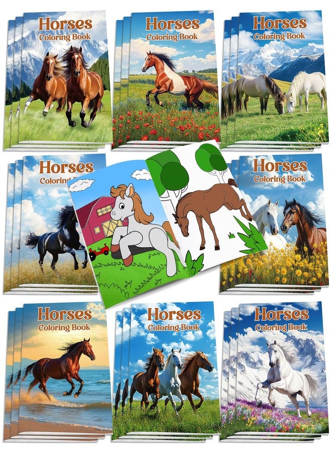Faccito 24 Pcs Horse Coloring Books Mini Animals Coloring Activity Books Bulk DIY Art Drawing Party Favors for Horse Lover Gifts Farmhouse Animals Party Favors Supplies - Image 1