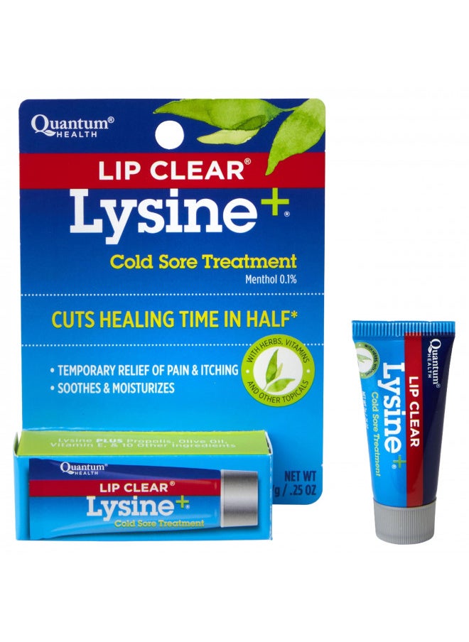 Quantum Quantum Health Lip Clear Lysine+ Cold Sore Treatment Ointment, Transparent, 0.25 Ounce  - Image 1