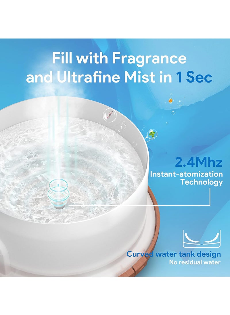 500 ML  Essential Oil Diffuser With Remote Control, 5 In 1 Ultrasonic Aromatherapy Fragrant Oil Humidifier Vaporizer, Timer And Auto-Off Safety Switch Brown