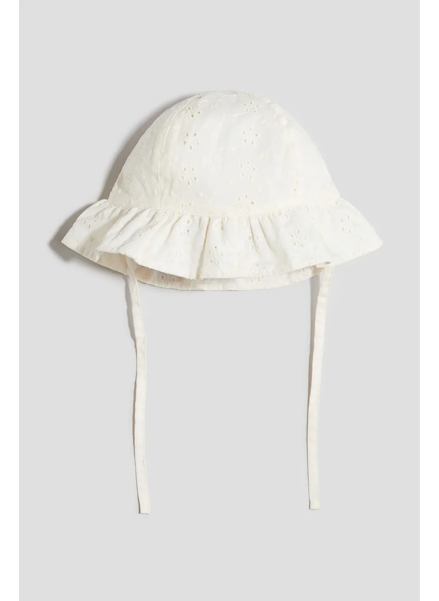 H&M Broderie Anglaise Cotton Sun Hat
