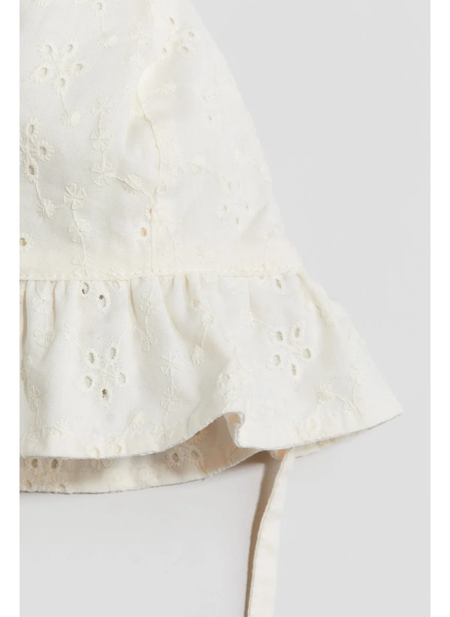 H&M Broderie Anglaise Cotton Sun Hat