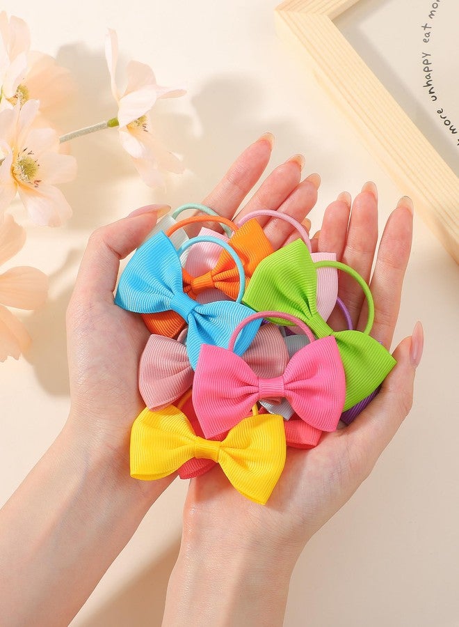 Jollybows Baby Hair Ties 40pcs 2.75" Bows Hair Ties with Rubber Bands Hair Accessories for Infants Toddlers Fine Hair - Image 5
