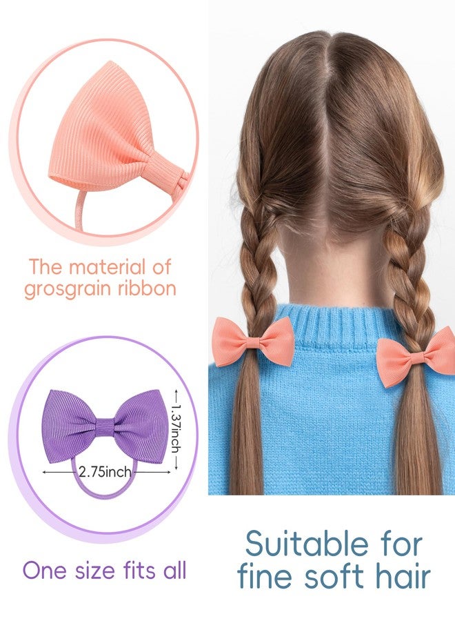Jollybows Baby Hair Ties 40pcs 2.75" Bows Hair Ties with Rubber Bands Hair Accessories for Infants Toddlers Fine Hair - Image 2