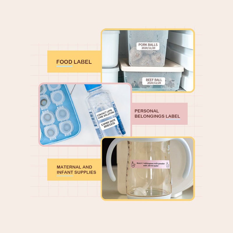 D30S Mini Label Maker Machine Portable Wireless BT Thermal Label Printer Name Price Date Journal Study Sticker Tag Printer Compatible with iOS Android for Retail Store Home Office School Organization - Image 5