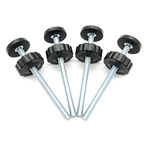 Vmaisi 4 Pack 8MM Baby Gate Threaded Spindle Rod, Replacement Hardware Parts Kit for Pet & Dog Pressure Mounted Safety Gates - Extra Long Wall Mounting Accessories Screws Rods Adapter Bolts Black - Image 1