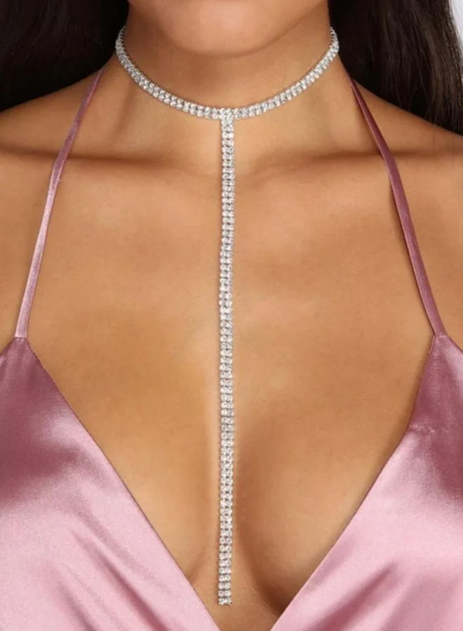 تايك تو قلادة شرابة بأحجار الراين