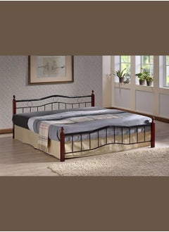 SILA SILA Wood And Steel Bed 5888- Double Size 120x190 With Wooden Legs  - Image 1