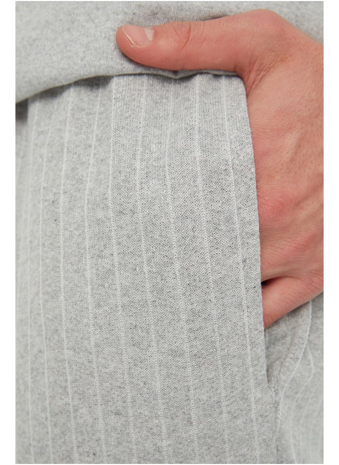 trendyol - Gray Men's Printed Knitted Pajamas Set - Image 1