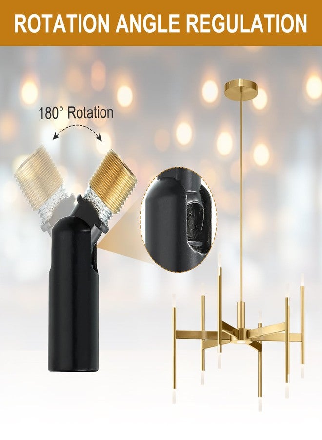 MECCANIXITY Sloped Ceiling Adapter, 180 Degree 46x15mm M10 Fine Thread Sloped Ceiling Light Fixture Adapter Kit for Ceiling Pendant Light Chandelier Track Suspend(Black) - Image 4