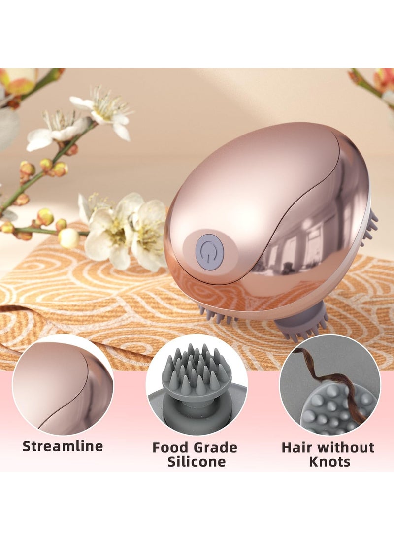 KHAJUL Electric Scalp Massager  Multifunctional Waterproof Head Massager With 96 Kneading Nodes Rechargeable Head Scratcher For Hair Growth Stress Relax Relaxing Gifts For Women Men Her(Gold)  - Image 3