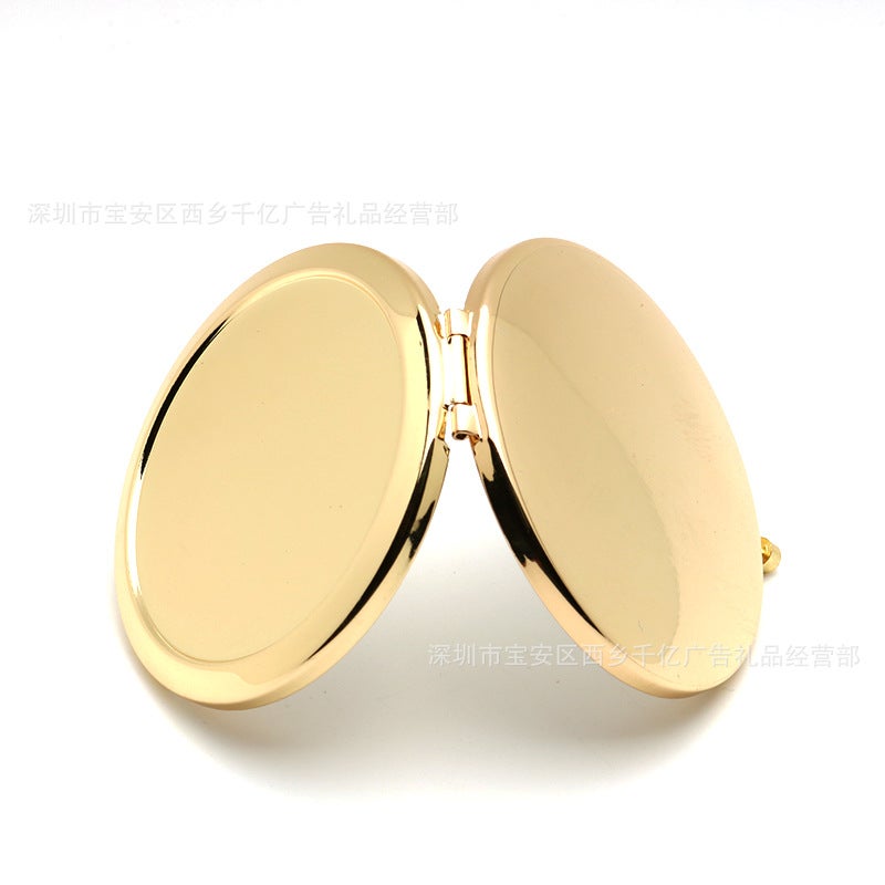 Gold Metal Double-Sided Folding Cosmetic Mirror Solid Mirror Bottom Round Diy Cream Embroidered Flower Mirror Holder - Image 5