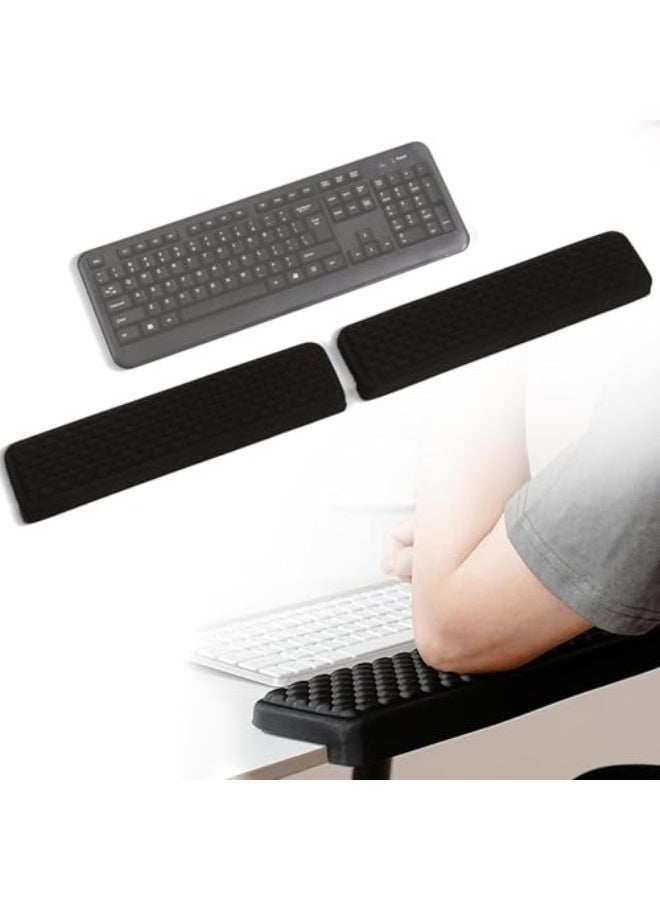 Desk Wrist Rest Elbow, Forearm & Wrist Comfort Support for Table or Desk Edge, Non-Slip, Memory Foam Padding 2-Piece Set, L-Shaped (Black) - Image 1