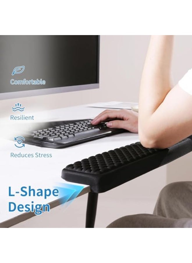 Desk Wrist Rest Elbow, Forearm & Wrist Comfort Support for Table or Desk Edge, Non-Slip, Memory Foam Padding 2-Piece Set, L-Shaped (Black) - Image 4