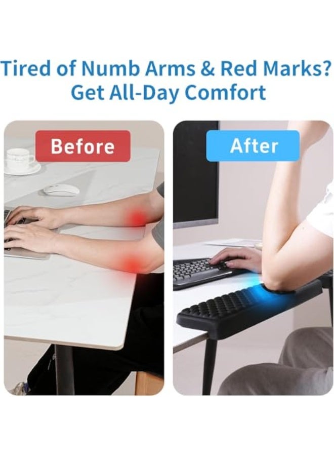 Desk Wrist Rest Elbow, Forearm & Wrist Comfort Support for Table or Desk Edge, Non-Slip, Memory Foam Padding 2-Piece Set, L-Shaped (Black) - Image 2