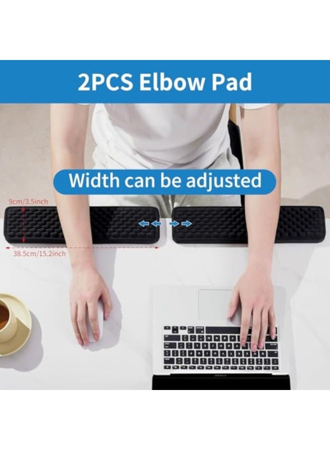 Desk Wrist Rest Elbow, Forearm & Wrist Comfort Support for Table or Desk Edge, Non-Slip, Memory Foam Padding 2-Piece Set, L-Shaped (Black) - Image 3