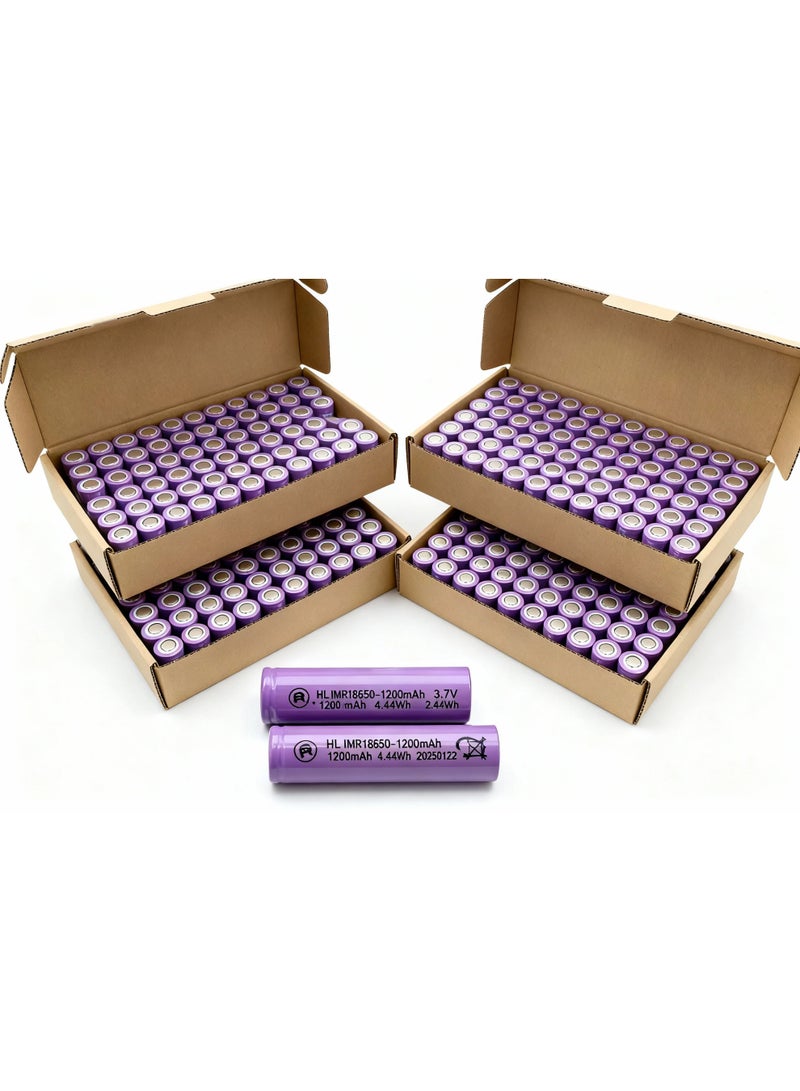 robotgcc 200 Pack Flat Top 18650 Li-ion Battery 3.7 V 1200 mAh | Factory Supply & STEM Teaching Bulk Set - Image 1