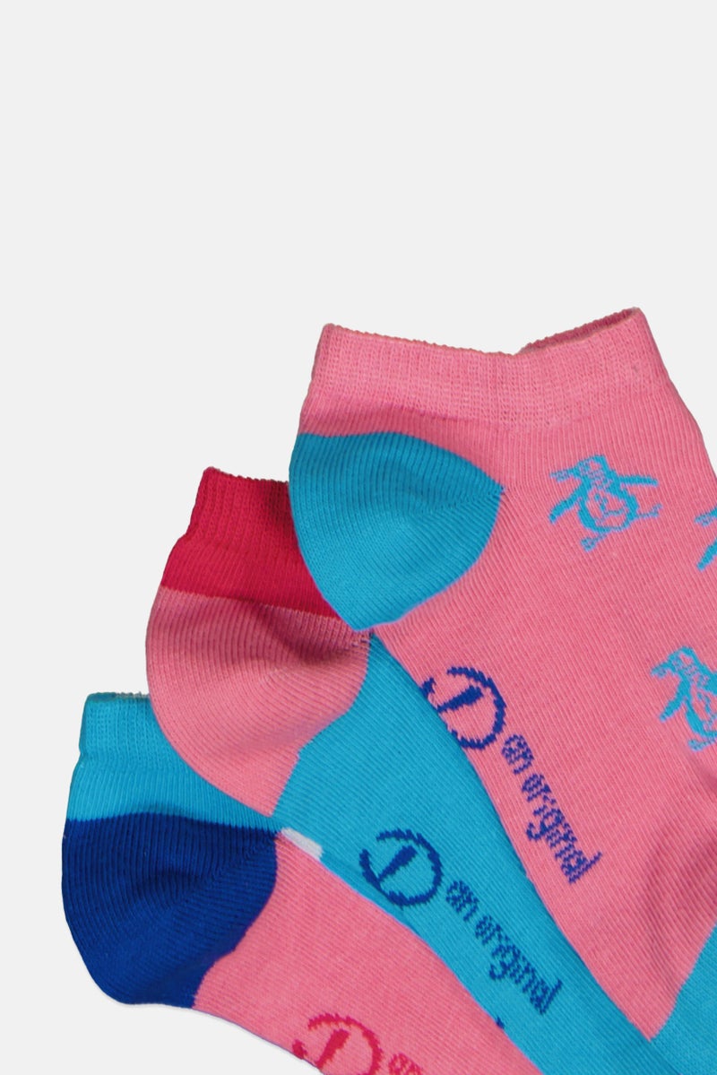 Original Penguin Kids Girl 5 Pairs Graphic Print Socks, Multicolor - Image 2