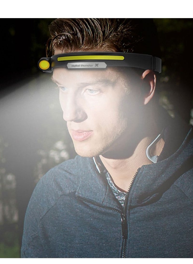 موكوم المصباح الأمامي التعريفي الرقمي Thunder X LED مع مصباح رأس قابل للتعديل مضاد للانزلاق إضاءة قوية في الهواء الطلق للصيد في الهواء الطلق - Image 3