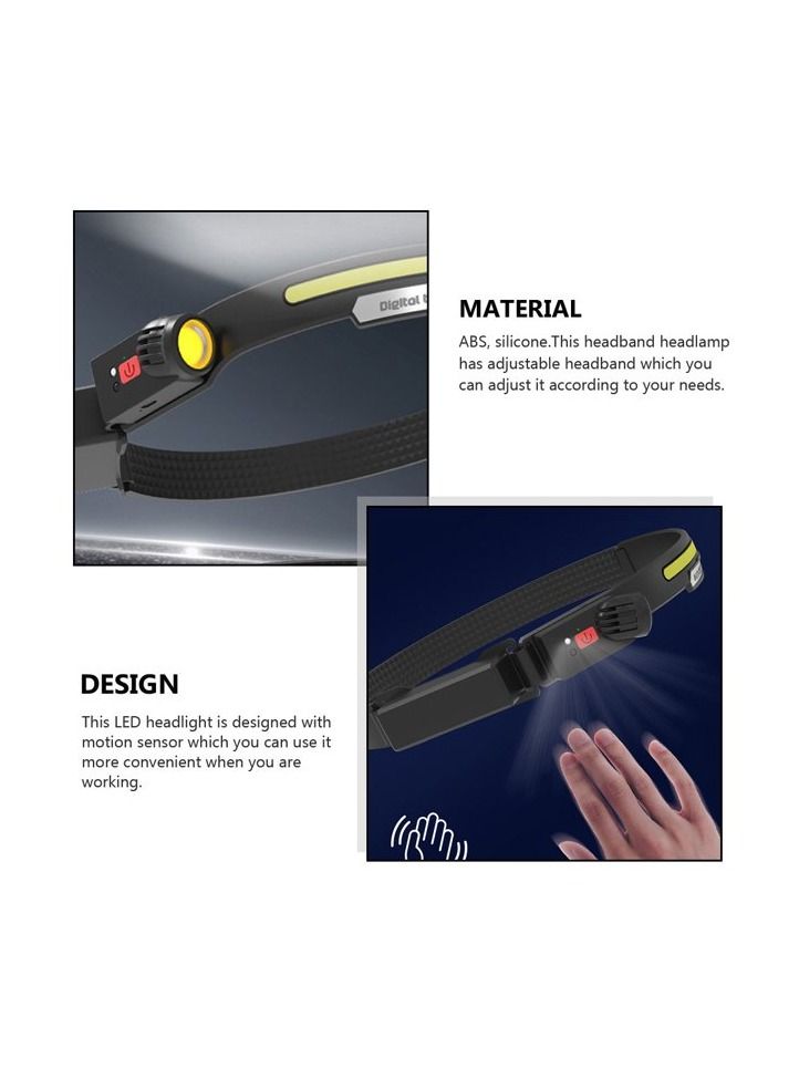 موكوم المصباح الأمامي التعريفي الرقمي Thunder X LED مع مصباح رأس قابل للتعديل مضاد للانزلاق إضاءة قوية في الهواء الطلق للصيد في الهواء الطلق - Image 5