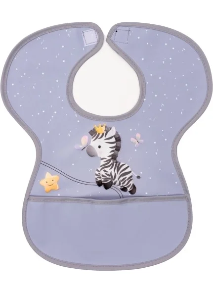 Sevi Bebe Sevi Baby Velcro Oilcloth Apron Zebra Pattern