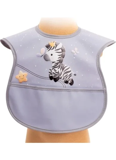 Sevi Bebe Sevi Baby Velcro Oilcloth Apron Zebra Pattern