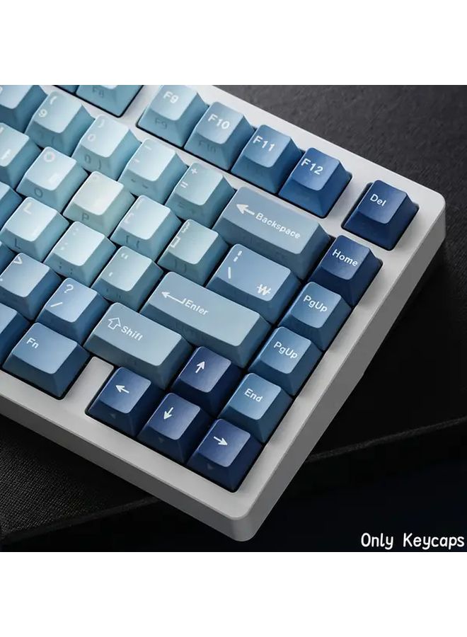 Ocean Heart Gradient Translucent Keycaps 130 Keys For Mechanical Keyboard PBT - Image 4