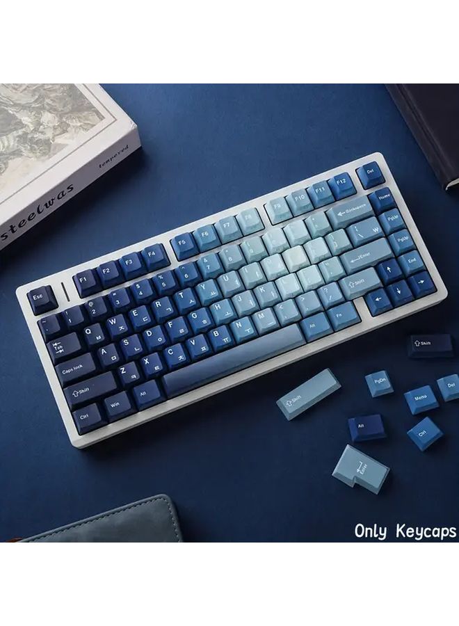 Ocean Heart Gradient Translucent Keycaps 130 Keys For Mechanical Keyboard PBT - Image 3