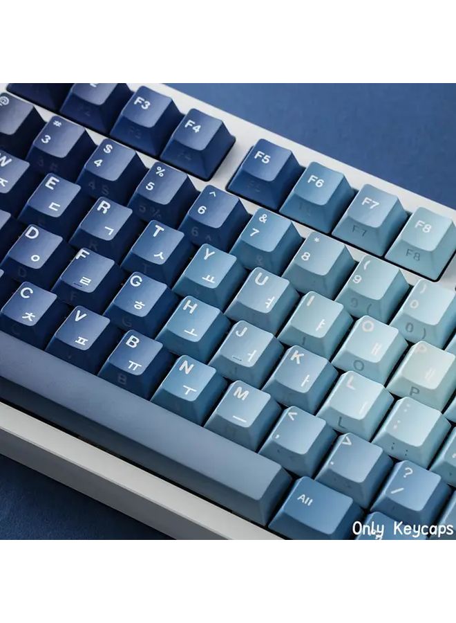 Ocean Heart Gradient Translucent Keycaps 130 Keys For Mechanical Keyboard PBT - Image 5
