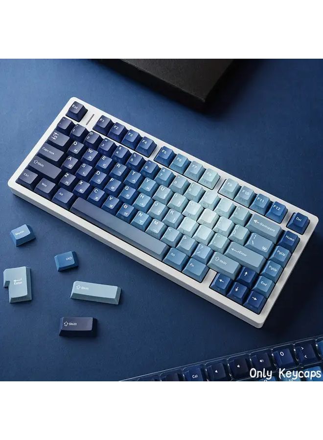 Ocean Heart Gradient Translucent Keycaps 130 Keys For Mechanical Keyboard PBT - Image 1