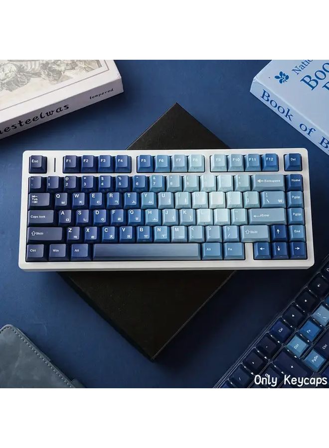 Ocean Heart Gradient Translucent Keycaps 130 Keys For Mechanical Keyboard PBT - Image 2