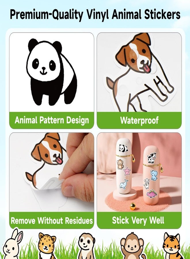 Anwyll 200Pcs Animal Stickers for Kid - Cute Animal Water Bottle Stickers Waterproof Vinyl Animals Sticker Self Adhesive Pet Reward Sticker for Baby Teacher Classroom Back to School Sufari Party Decor - Image 3
