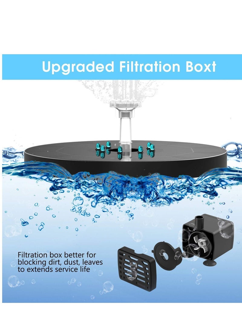Y&D 3.5W LED Solar Fountain for Birdbath Water Fountains with Battery 6 Nozzles Powered Pump  - Image 3