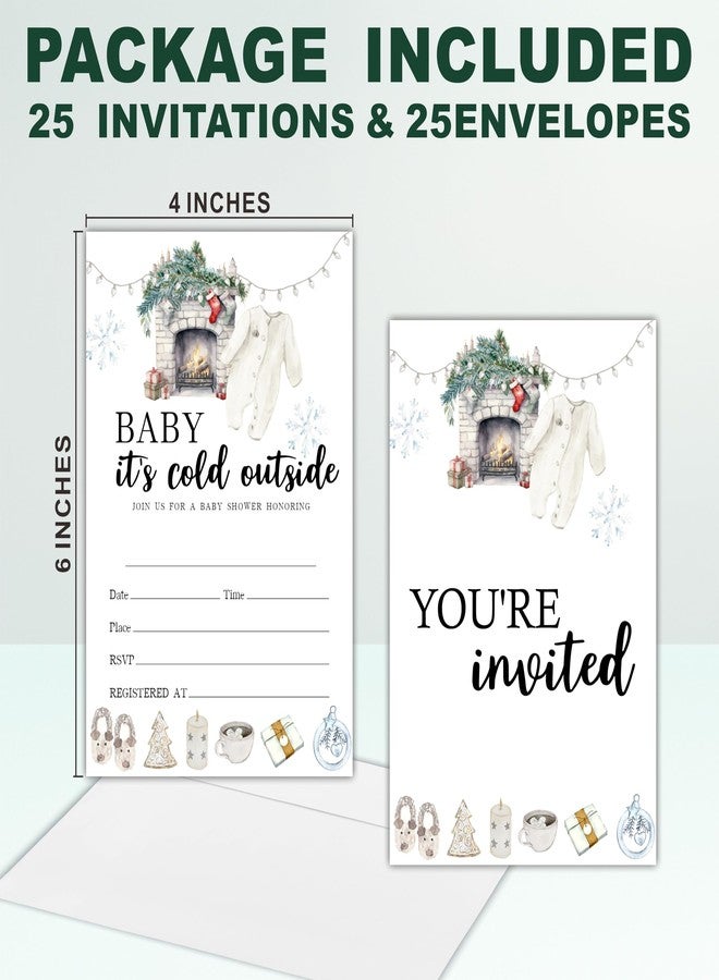 NYCTUG It's Cold Outside Baby Shower Invitations - 25 Winter Holiday Invites With Envelopes For Gender Reveal, Baby Announcement, New Born Baby Party Favor & Supplies - B04 - Image 4