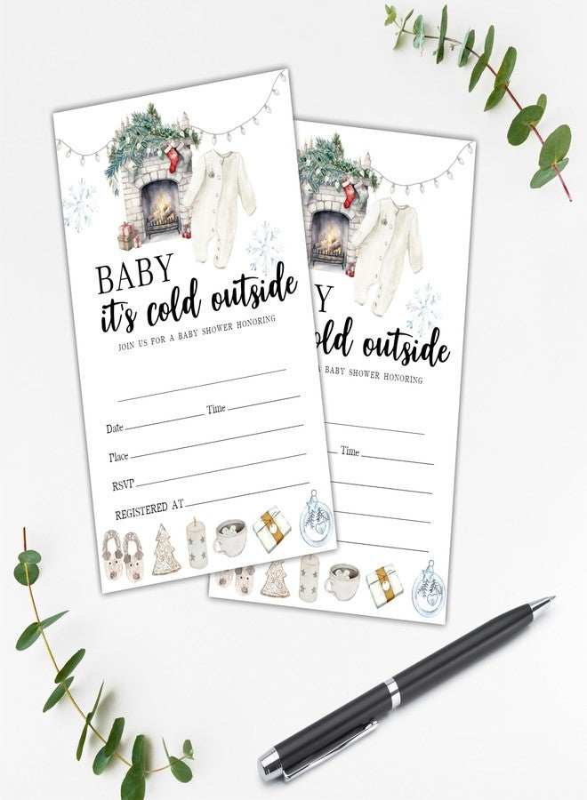 NYCTUG It's Cold Outside Baby Shower Invitations - 25 Winter Holiday Invites With Envelopes For Gender Reveal, Baby Announcement, New Born Baby Party Favor & Supplies - B04 - Image 5