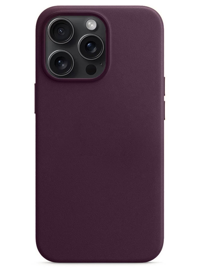 CATANES iPhone 15 Pro Max Leather Case Compatible with Magsafe Anti-Scratch Leather Case Shockproof Drop Proof Protective Slim Case Purple - Image 2