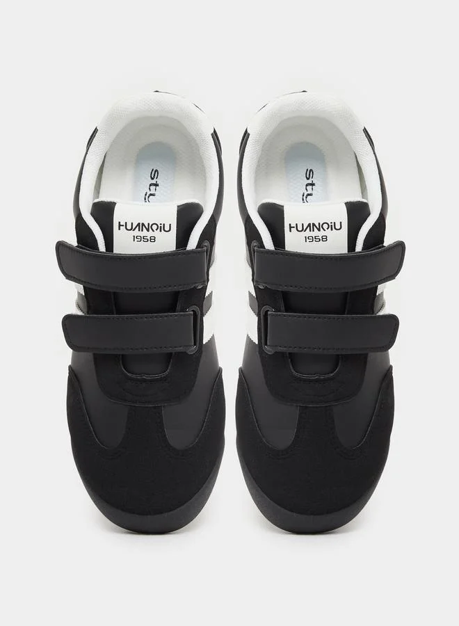 Styli Styli Women Black Sneakers with Hook and Loop