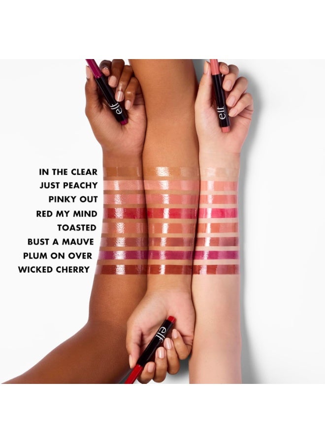 إلف قلم تكبير الشفاه إلف باوت كلاوت، مرطب شفاه مغذي للون شفاف ولمعان، يملأ الشفاه ويرطبها، نباتي وخالٍ من القسوة، أحمر ماي مايند - Image 3