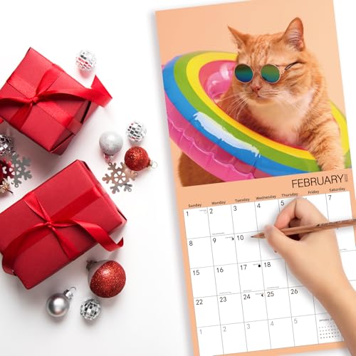 BLYYIEER 2026 Wall Calendar,Calendar 2025-2026,Cool Cat Monthly Wall Calendar, 12" x 24" Open,Family Planner Calendar, Home & Office Organizer,Hangable - Image 5
