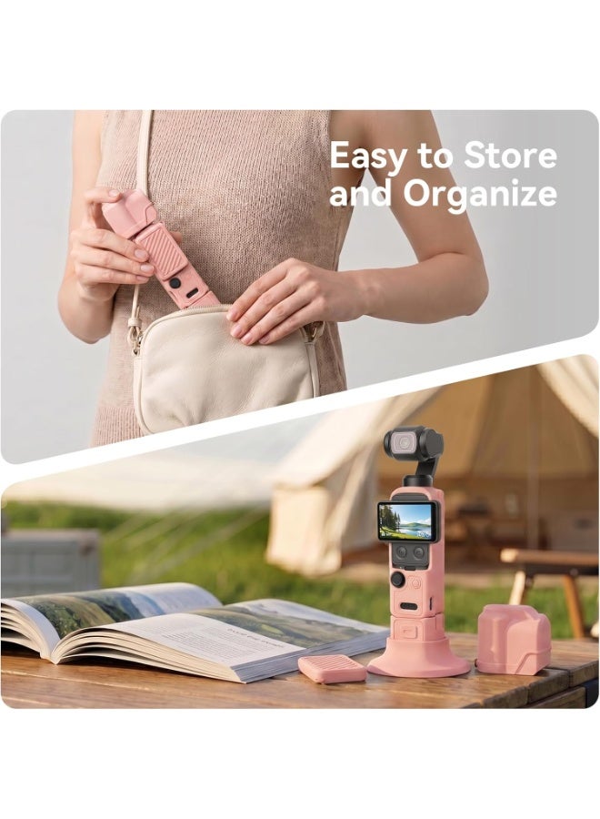 Rayco Silicone Protective Cover for DJI OSMO Pocket 4, Shockproof Protective Sleeve Case with Lanyard & Silicone Base Stand - Image 4