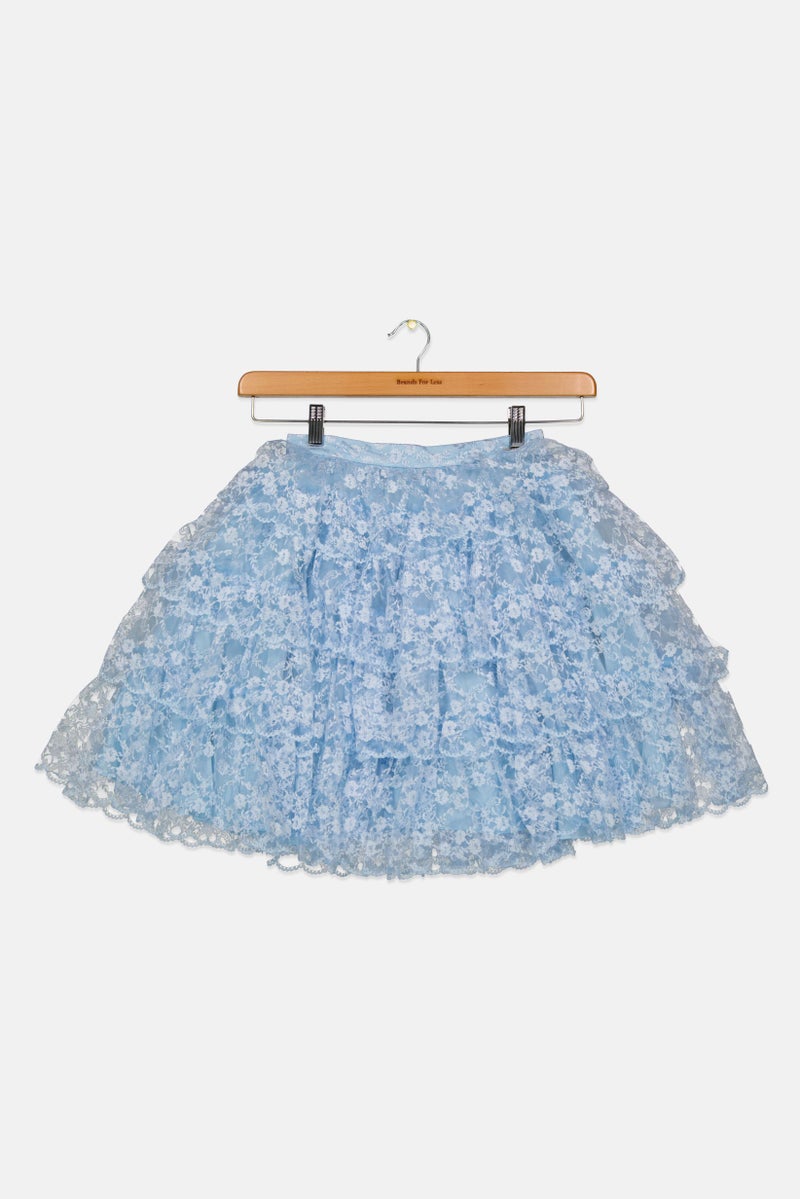 DSQUARED2 Kids Girl Texturd Skirt, Sky Blue - Image 1