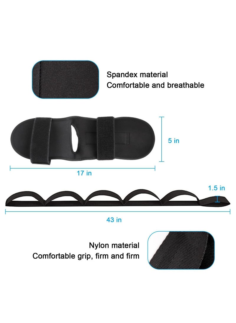 Sweet seven Sports Leg and Foot Stretcher for Pain Relief Plantar Fasciitis Heel Spurs Achilles Tendonitis Yoga Foot & Leg Stretcher Ligament Stretching Belt Calf Stretcher Strap (Black)  - Image 2