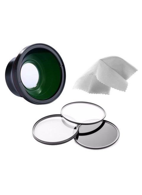 0.43X High Definition Super Wide Angle Lens W Macro For Panasonic Lumix Dmc Lx5 (Includes Lens Adapter) + 52Mm 3 Piece Filter Kit
