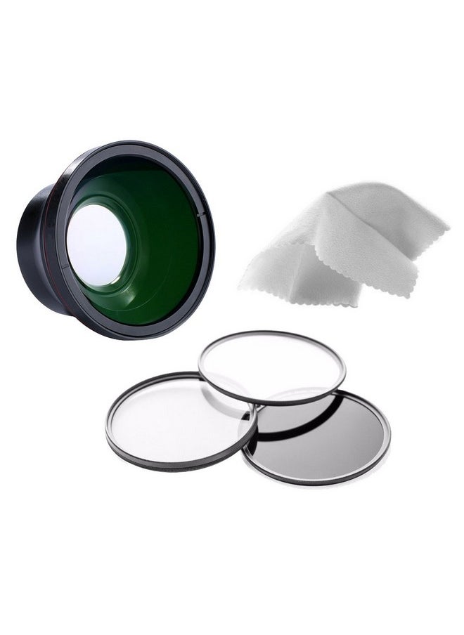 Digital Nc - 0.43X High Definition Super Wide Angle Lens W Macro For Panasonic Lumix Dmc Lx5 (Includes Lens Adapter) + 52Mm 3 Piece Filter Kit - Image 1