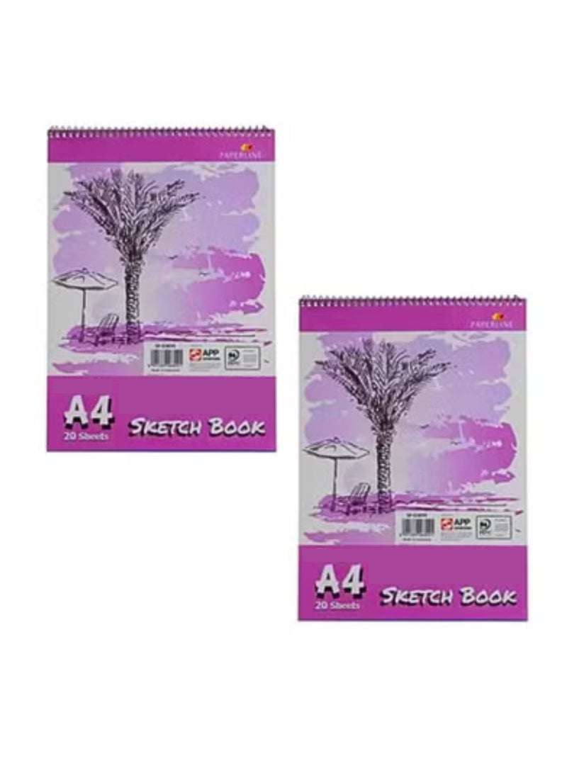 paperline Sketch Book Plain- A4 Size-20 Sheets (Pack of 2) - Image 2