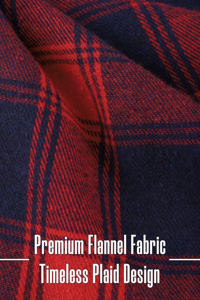 Motarto Men's Pajama Pants Flannel Plaid Pajama Sleep & Lounge PJ Bottoms Warm Sleepwear with Drawstring Pockets - Image 2