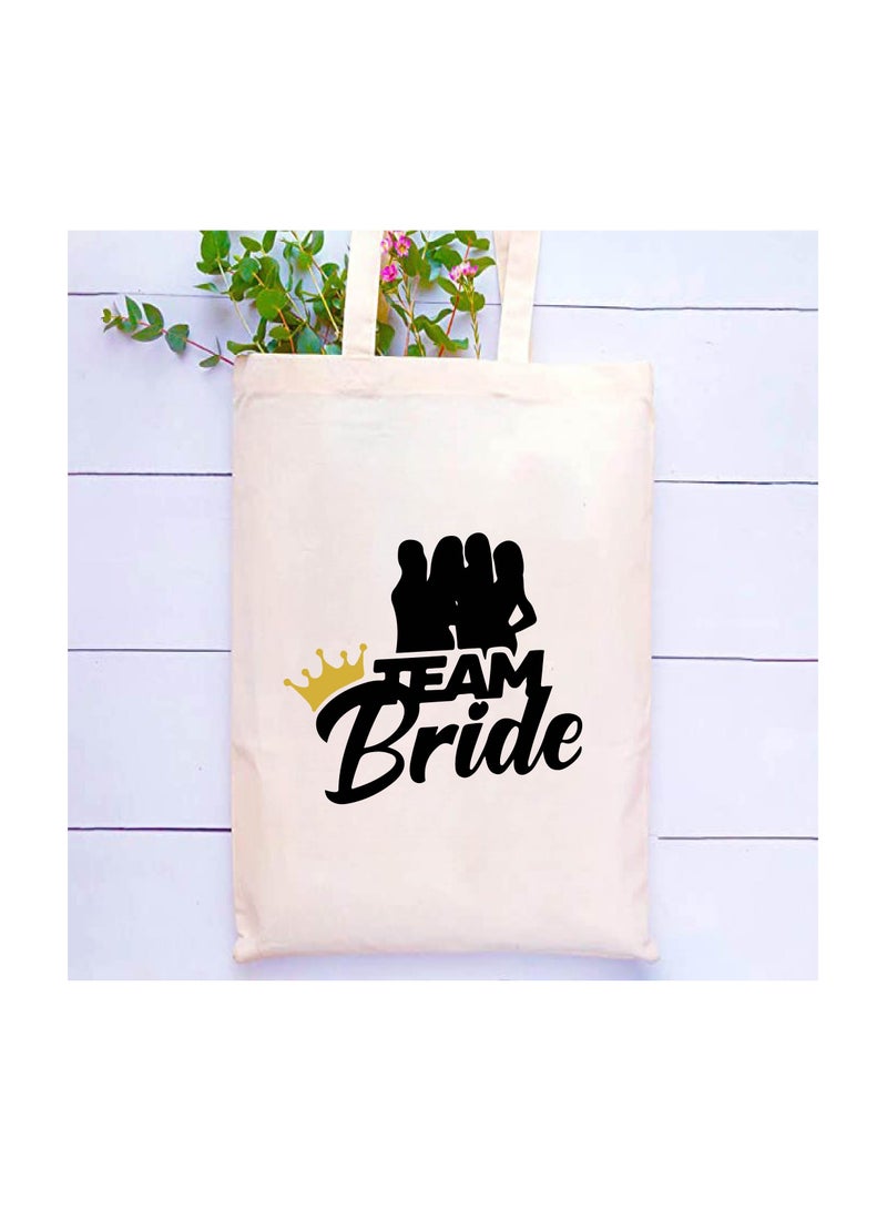 PRINTSHOP4ME Team Bride Bachelorette Party Favor Cotton Tote Bags for the Wedding Party - Bridesmaid Gift Bags with Fun Team Bride Designs - Bachelorette Party Supplies - Image 2