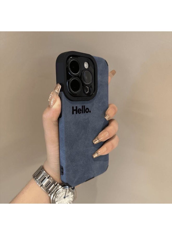 NIBEMINENT Hello Simple English Protective TPU Case Cover For iPhone 16 Pro Max, Blue