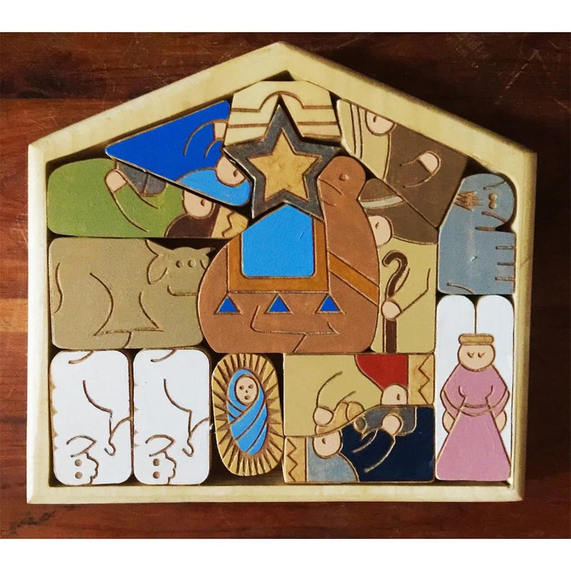 Easter Wooden Puzzle The Birth of Jesus Home Interior Decoration, Wooden Jesus Puzzle Interesting Interior Decoration for Easter Wooden Desktop and Home Decoration - Image 3