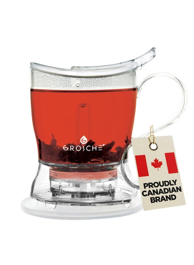 GROSCHE Aberdeen Tea Infuser Teapot & Smart Tea Maker - BPA-Free, Drip-Free Design | Coaster | Easy Brew | Easy Clean Steeper | Loose Leaf Brewing - Stylish Design | 17.7 oz - 1000 ml - Image 1
