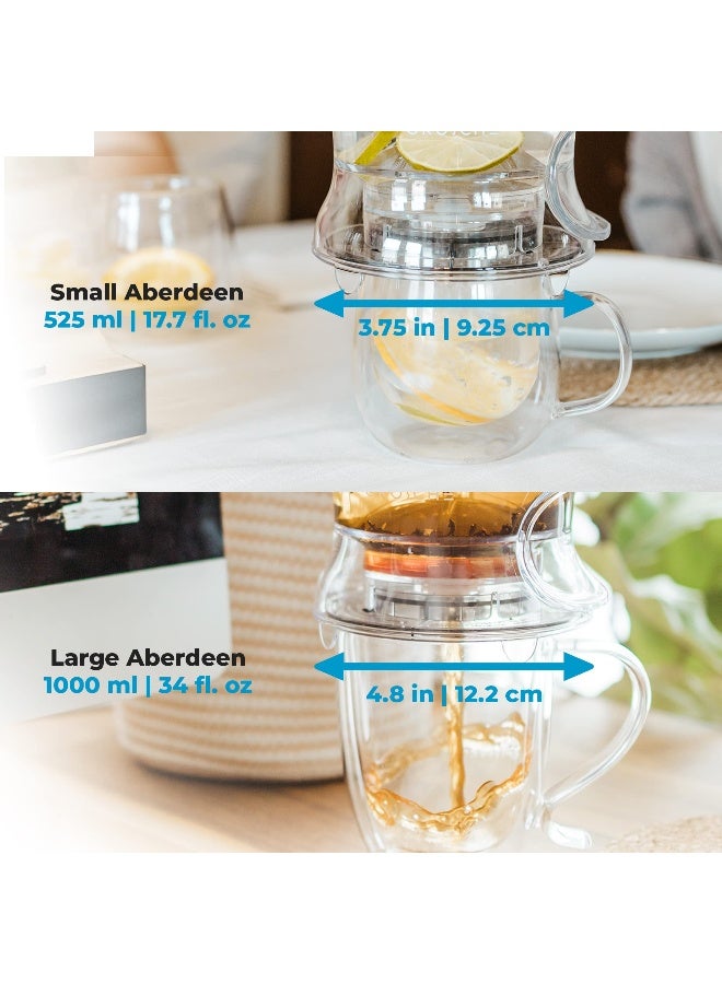 GROSCHE Aberdeen Tea Infuser Teapot & Smart Tea Maker - BPA-Free, Drip-Free Design | Coaster | Easy Brew | Easy Clean Steeper | Loose Leaf Brewing - Stylish Design | 17.7 oz - 1000 ml - Image 4